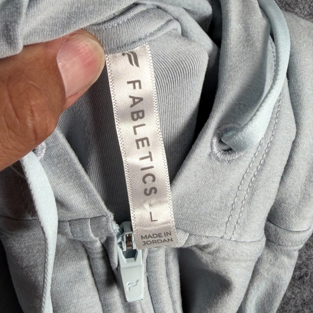 Fabletics Full Zip Hoodie Womens L Light Blue Modern Lightweight Comfort Stretch - Picture 14 of 16